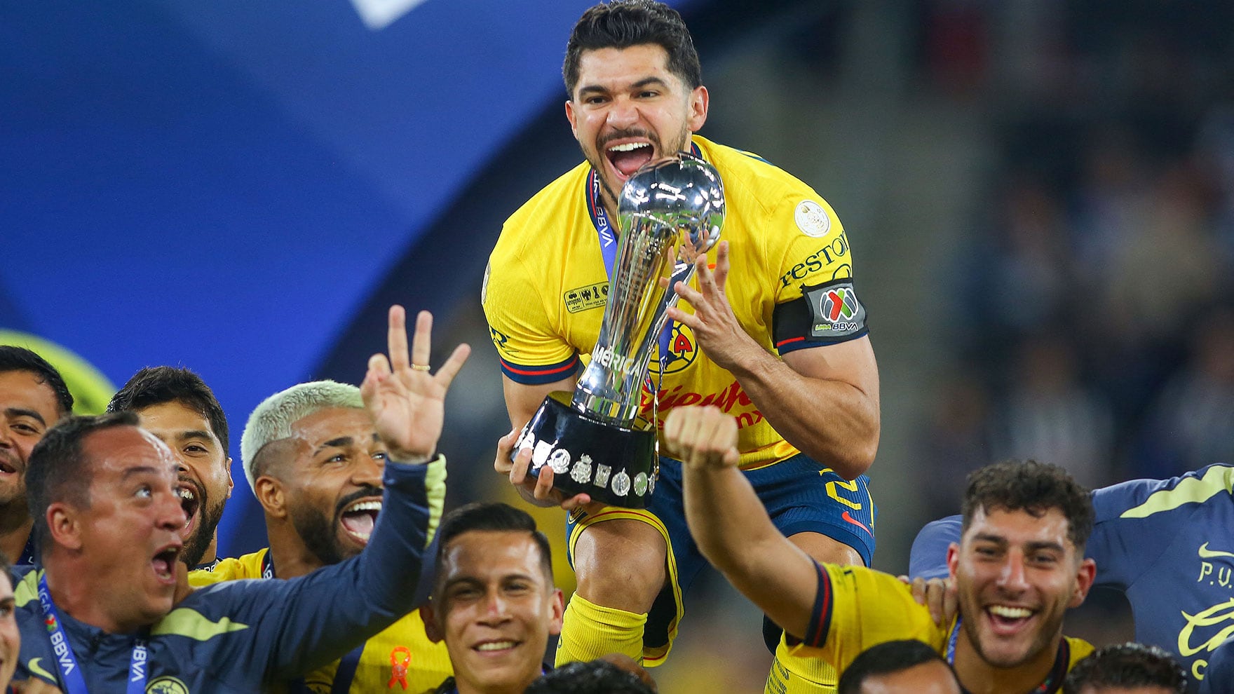 América empató 1-1 con Monterrey, pero fue suficiente para coronarse campeón del Torneo Apertura de la Liga MX 2024. (Foto: Julio Cesar AGUILAR / AFP)