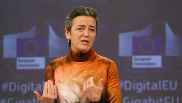 La vicepresidenta de la Comisión Europea responsable de Digitalización, Margrethe Vestager, en una imagen de archivo. EFE/EPA/Olivier Hoslet
