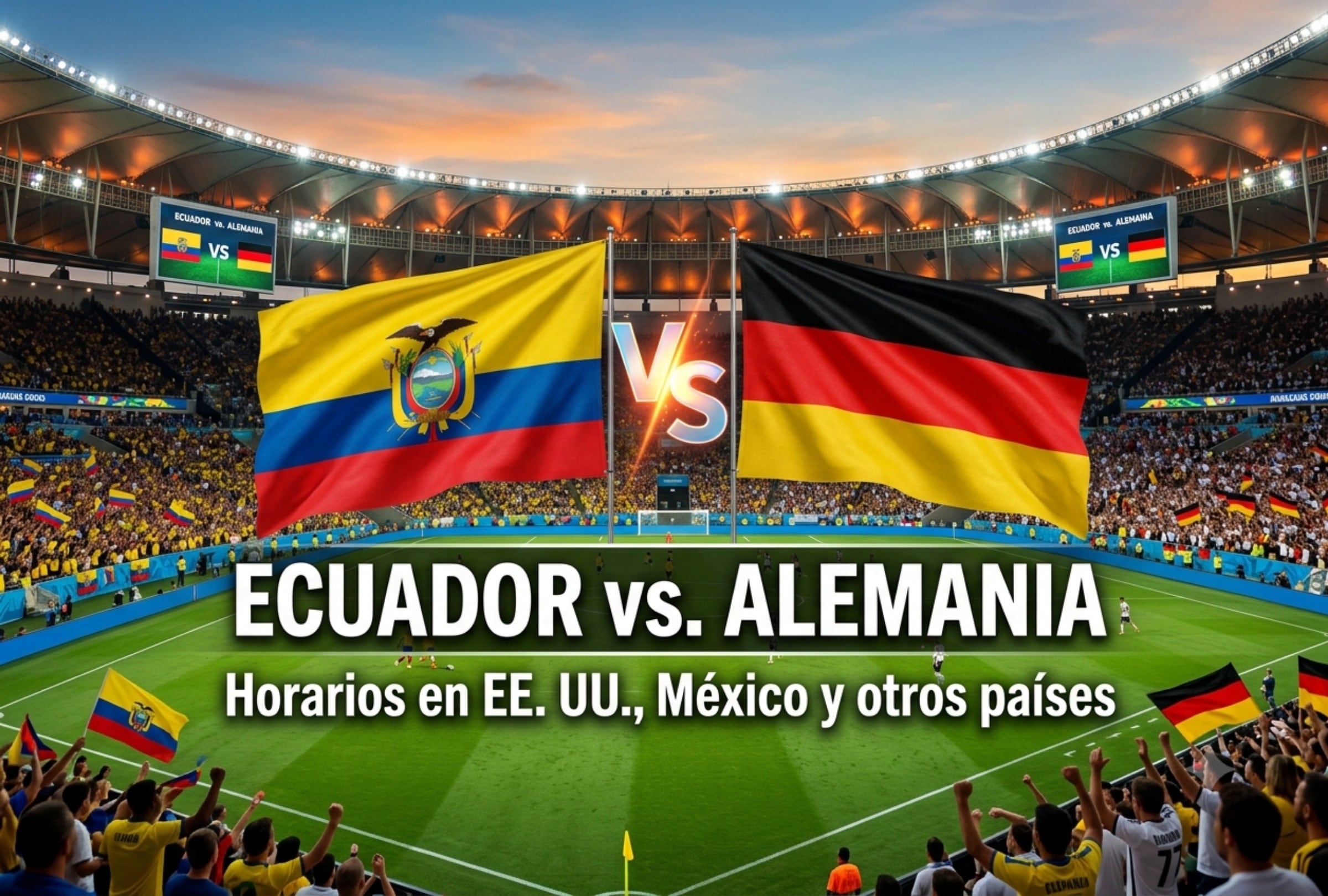 Ecuador enfrenta a Alemania por la tercera fecha del Grupo E del Mundial FIFA 2026 en el MetLife Stadium. (Foto: Imagen creada por El Comercio MAG usando Gemini)