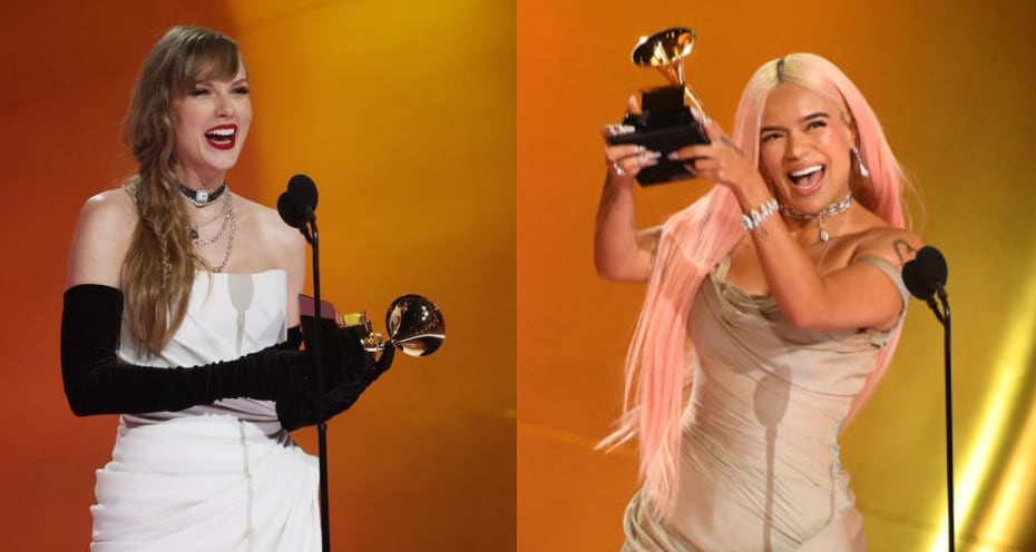 Taylor Swift y Karol G fueron dos de las artistas más destacadas en la premiación. (Fotos: Getty)