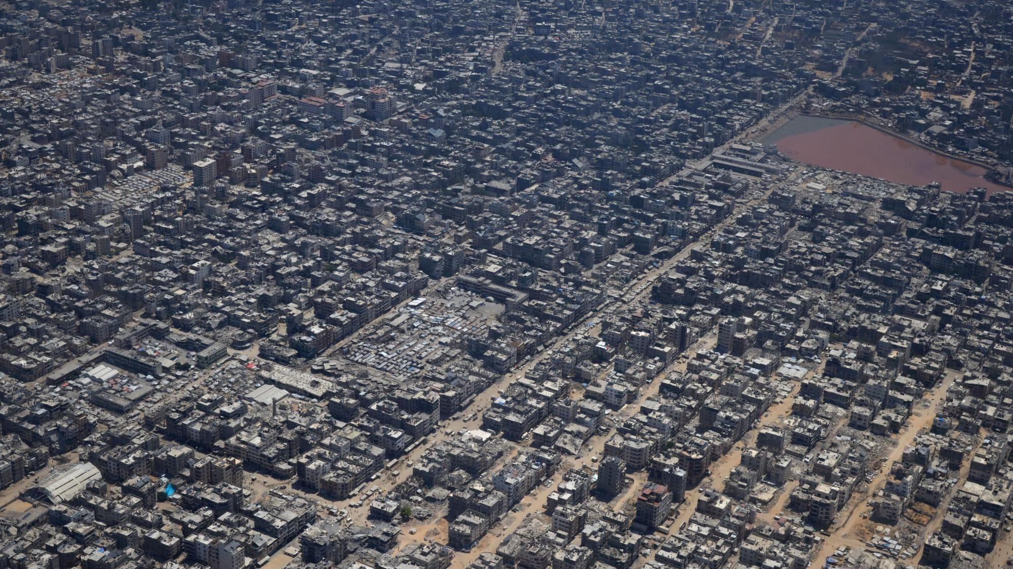 Imagen aérea de Gaza tomada el 6 de agosto de 2025