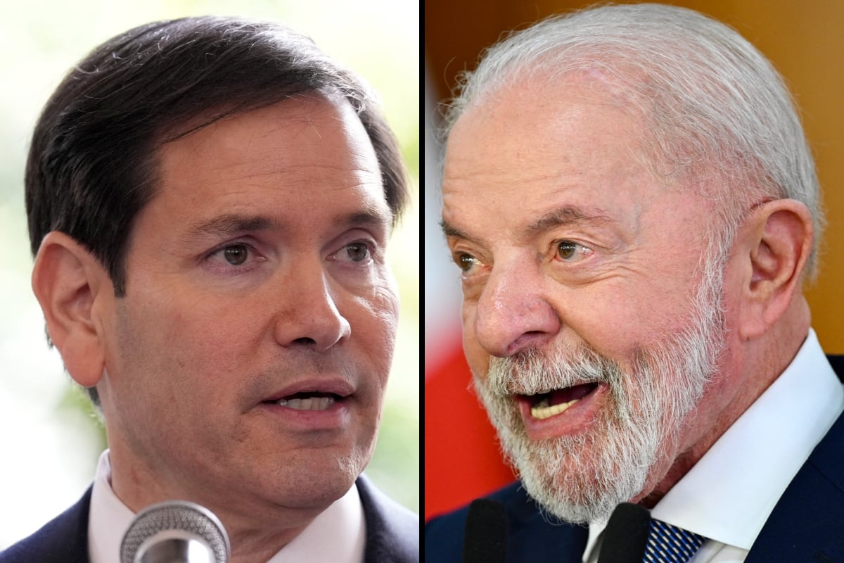 El secretario de Estado de Estados Unidos, Marco Rubio; y el presidente de Brasil, Luiz Inácio Lula da Silva. (Fotos de Jacquelyn MARTIN / Evaristo SA / AFP)