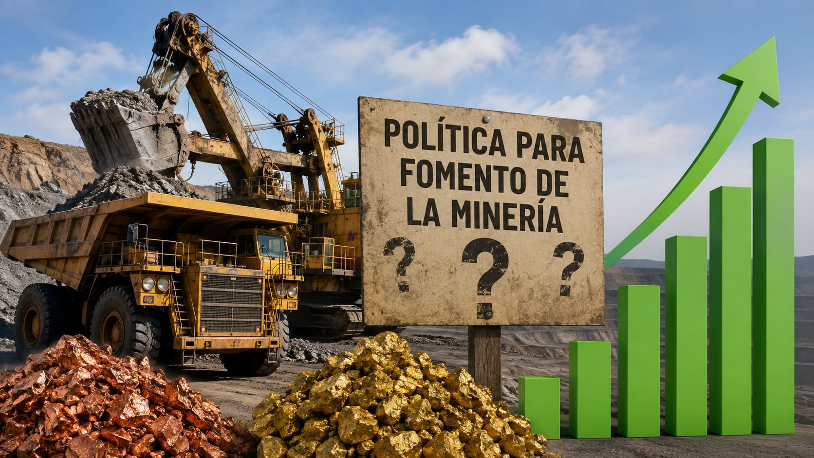 Si bien producen desde zinc, hierro o molibdeno, el cobre significó el 55% del total de ingresos generados y el 45.5% del valor de exportación general entre las mineras peruanas en 2025. Fotocomposición: ChatGPT, Alessandro Azurín, Diario Gestión.