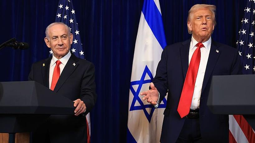 El primer ministro israelí Benjamin Netanyahu y el presidente estadounidense Donald Trump.
