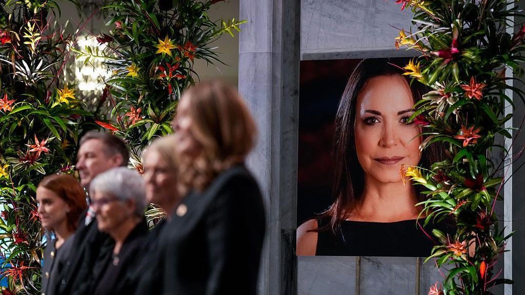 Imagen de María Corina Machado en la ceremonia de entrega del premio Nobel de la Paz.