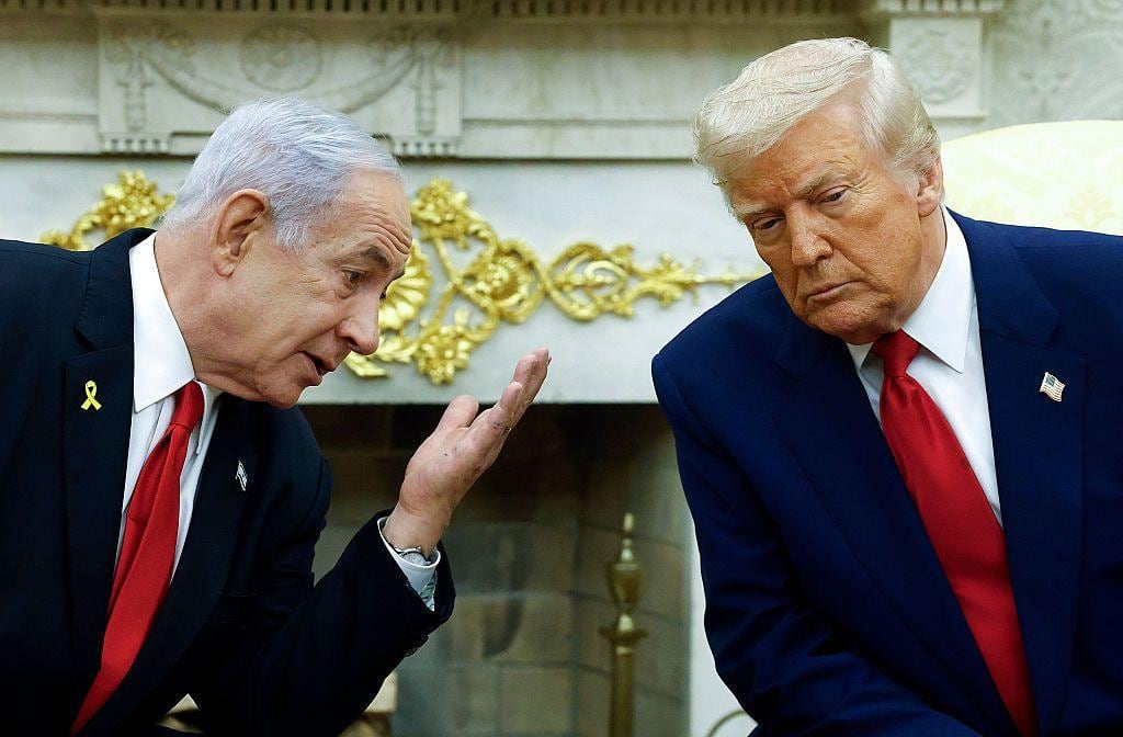 Netanyahu en la Casa Blanca con Trump.