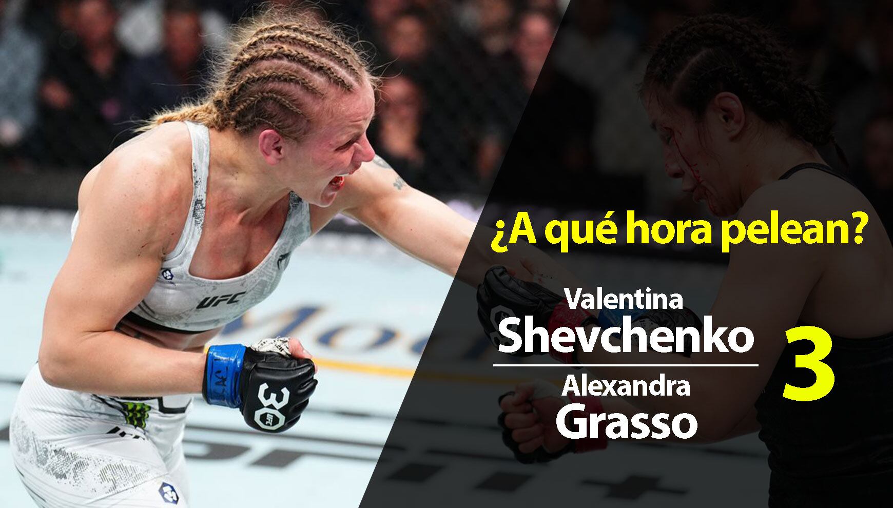 Horarios por país para ver, Valentina Shevchenko vs Alexa Grasso por el título peso mosca femenino en UFC 306. (Foto: AFP/Composición Mix)