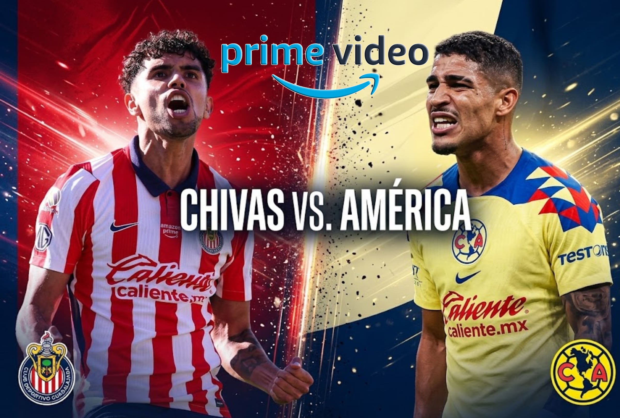 CIUDAD DE MÉXICO, MÉXICO (19-09-2026).- Prime Video transmitirá EN VIVO el Clásico Nacional entre América vs. Chivas de Guadalajara que se realizará en el Estadio Azteca. FOTO: Imagen creada con la IA de Gemini para MAG de El Comercio.