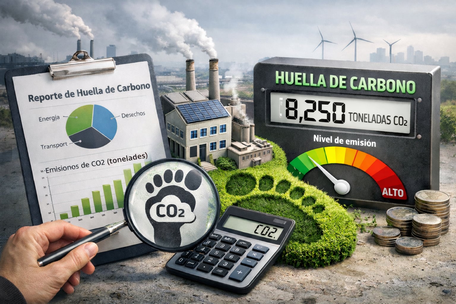 Huella de carbono. Fotocomposición: Chatgpt, por Diario Gestión