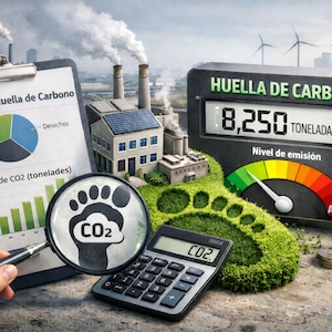 Huella de carbono. Fotocomposición: Chatgpt, por Diario Gestión