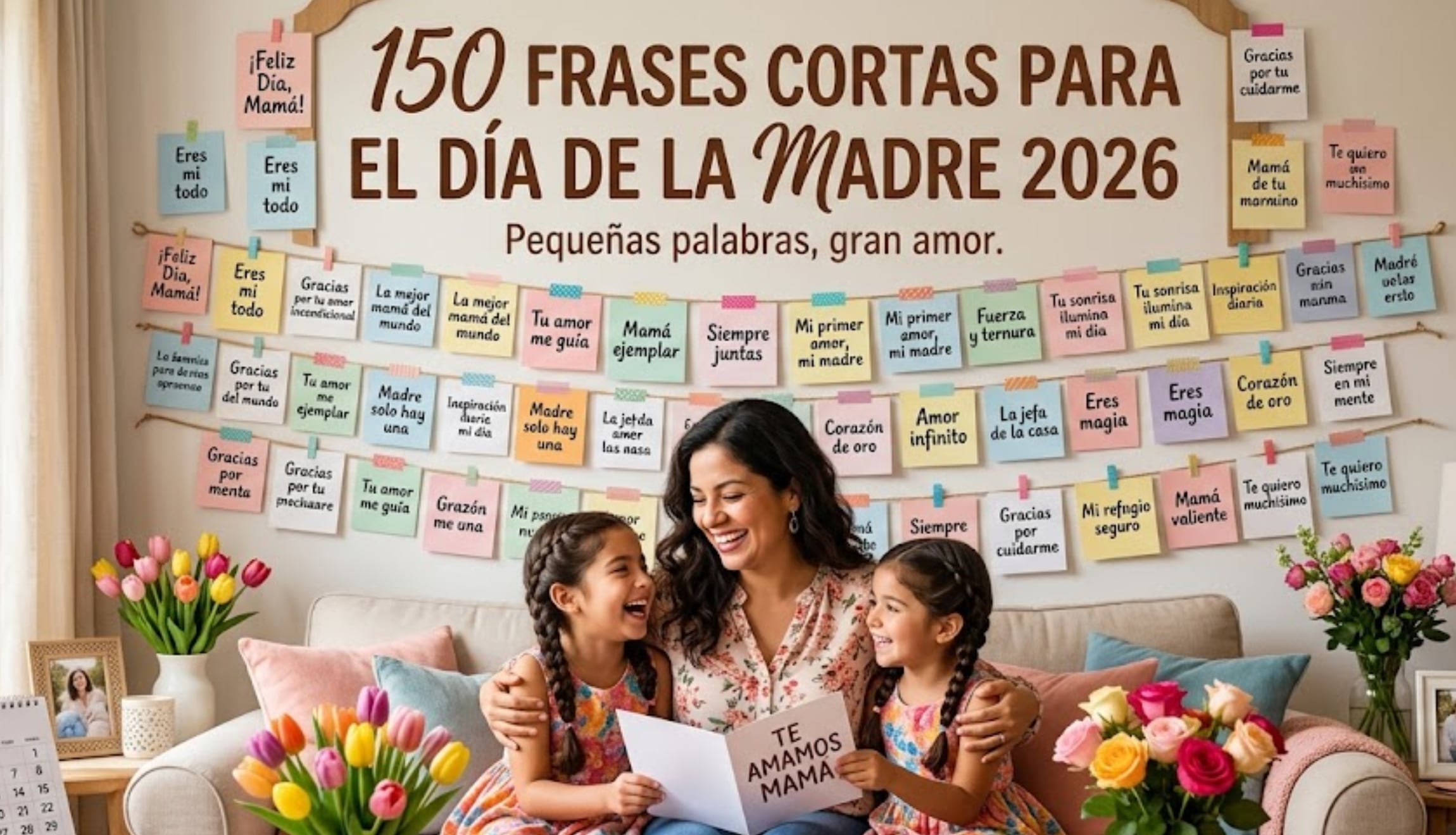 Elige una de estas 150 frases cortas para dedicar en este Día de la Madre 2026, que en Estados Unidos se celebrará el domingo 10 de mayo. (Foto: Imagen creada por Gestión Mix utilizando la IA de Gemini)