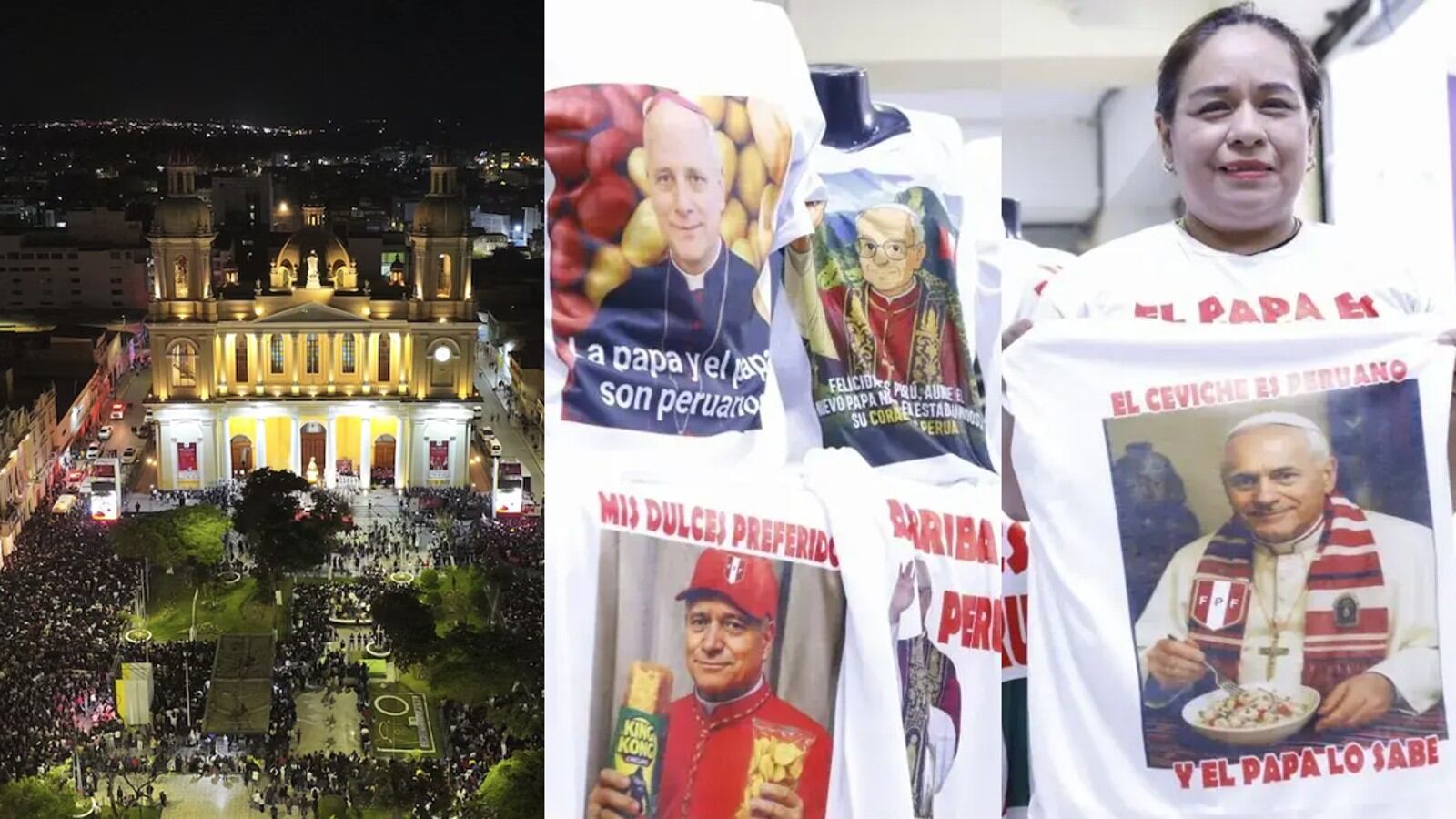 De Chiclayo al Vaticano: ¿Cómo impactará la elección del papa León XIV en la economía del Perú?. Composición hecha con fotos de ANDINA y EFE.