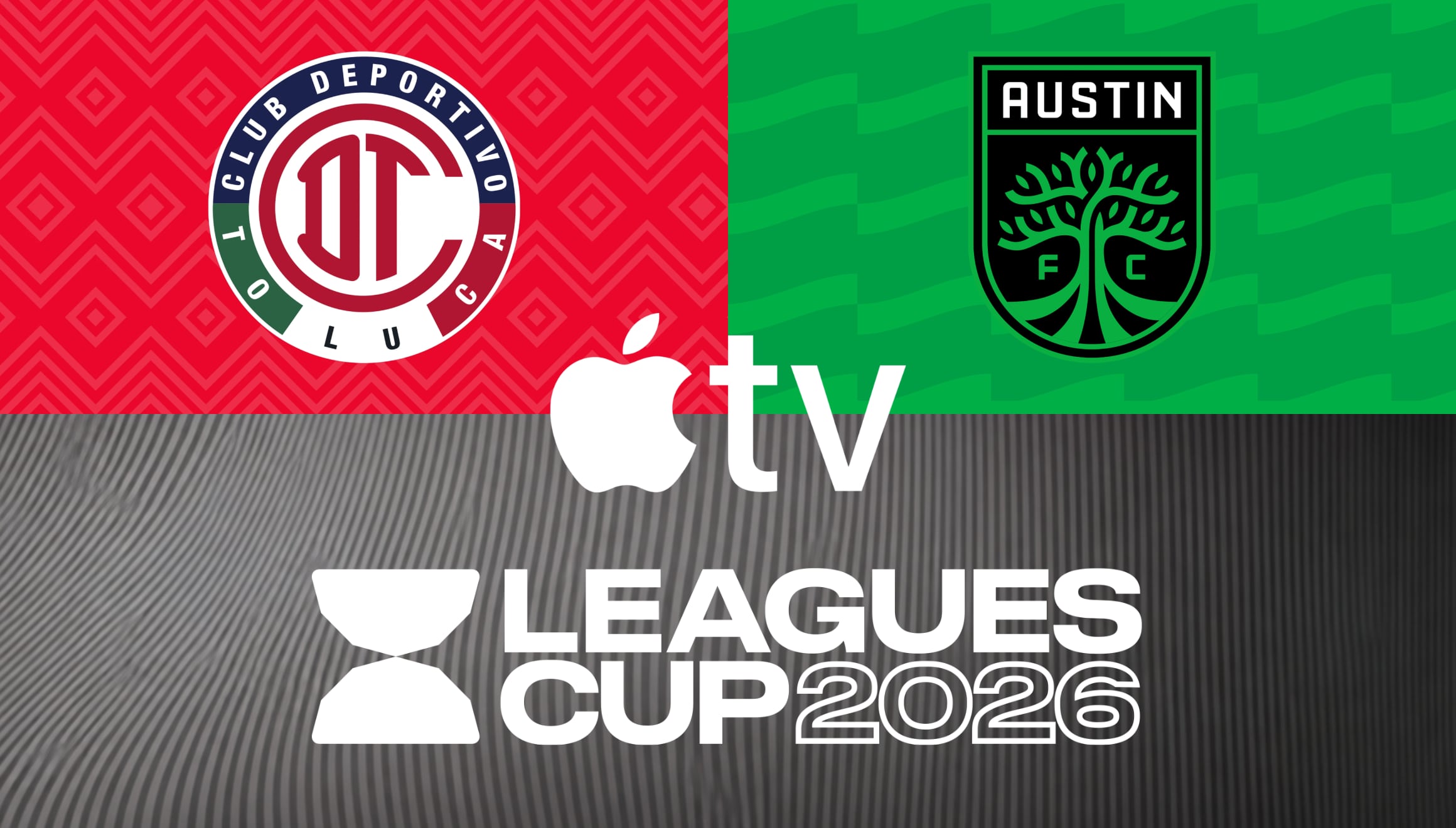 Acción del encuentro entre Toluca y Austin FC por la Leagues Cup, disponible para seguir online en vivo a través de Apple TV y la suscripción al MLS Season Pass. | Crédito: leaguescup.com / Composición Gestión Mix