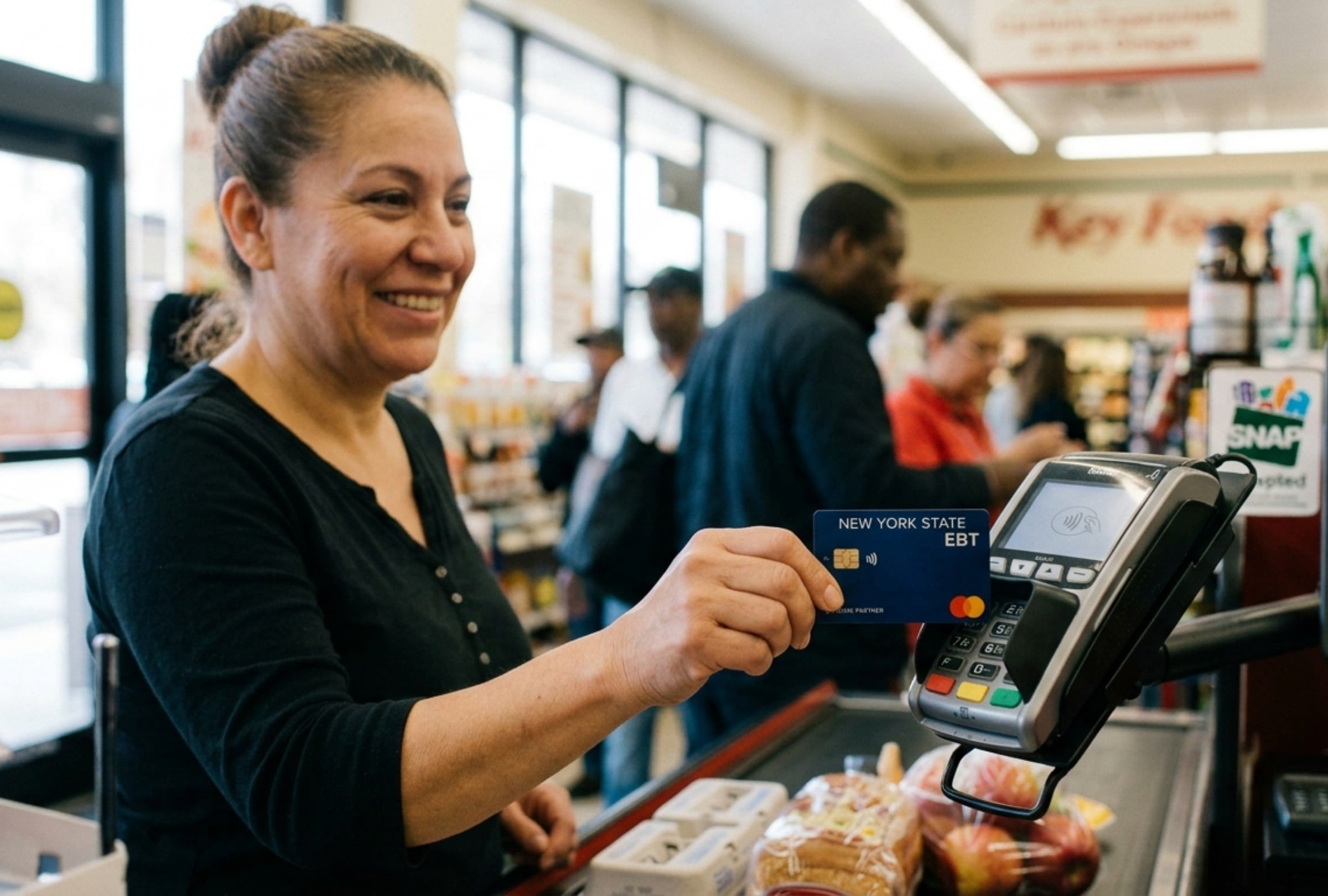 La gobernadora Kathy Hochul anunció que Nueva York emitirá nuevas tarjetas EBT con chip para los beneficiarios de SNAP y Asistencia Pública. (Foto: Imagen creada por Mix usando Gemini)