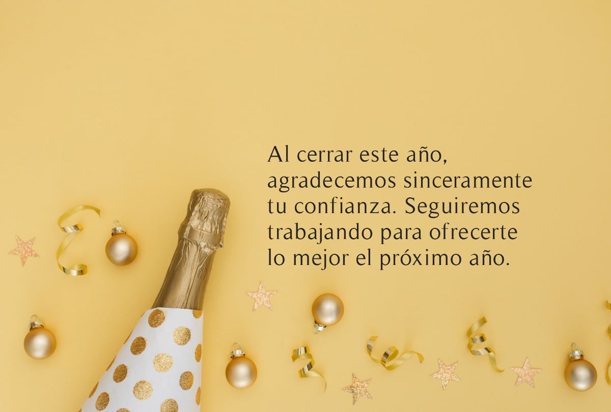 Con mensajes empresariales de Año Nuevo 2026, las empresas refuerzan vínculos con clientes, empleados y socios. | Crédito: Freepik/Gestión