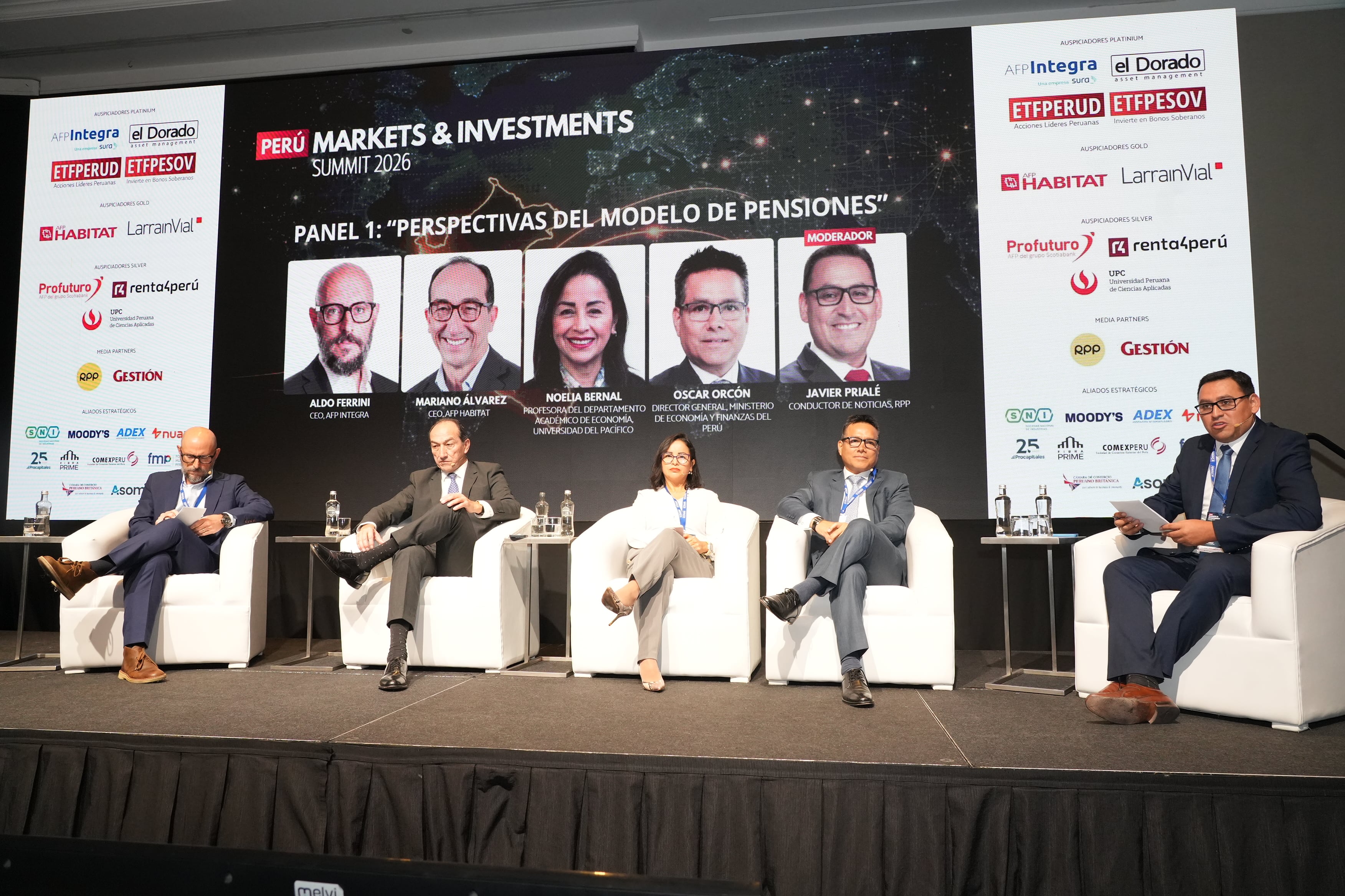 Panel sobre el sistema previsional en Market & Investments Summit 2026, organizado por El Dorado.