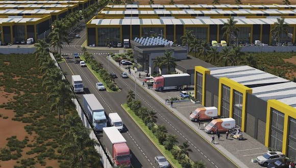 El parque logístico, ubicado a 25 kilómetros del puerto del Callao y 40 kilómetros del futuro terminal de Chancay, tendrá 280,000 metros cuadrados destinados para almacenes. (Foto: difusíón)