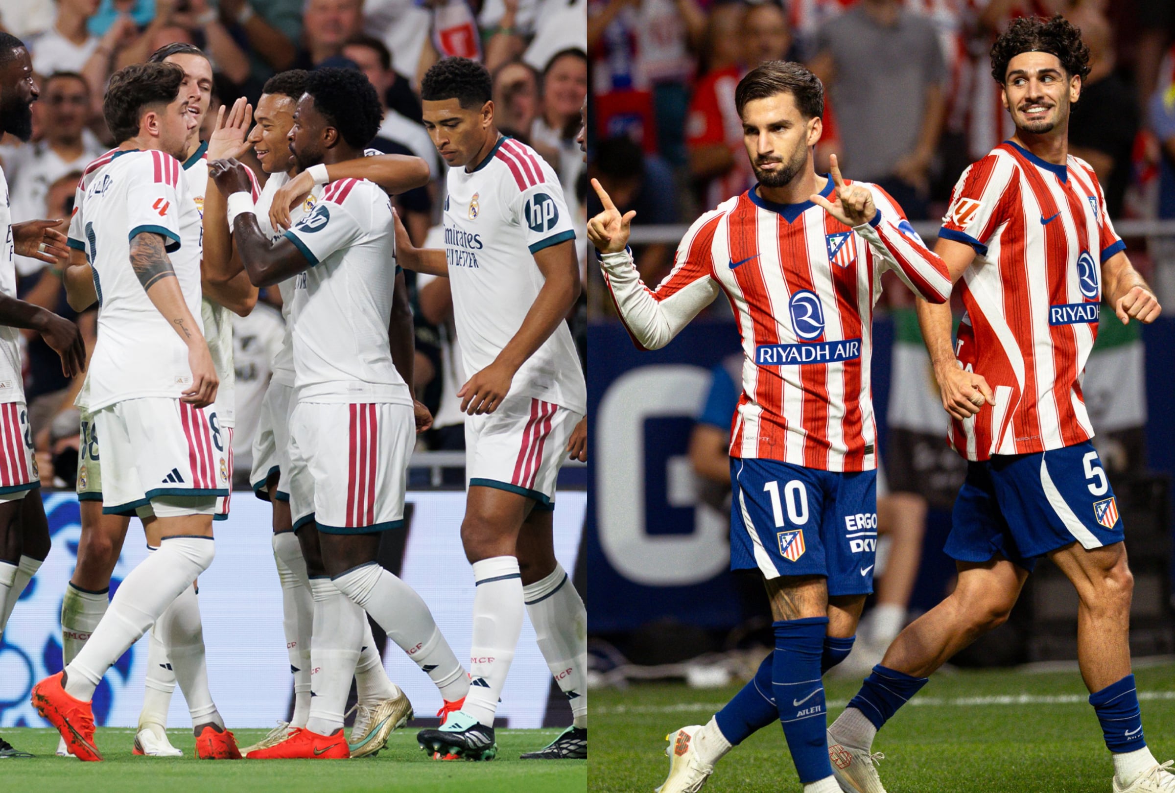 Consulta la hora de inicio de Atlético de Madrid vs. Real Madrid, este domingo 20 de septiembre, por el Derbi de la Jornada 7 de LaLiga 2026-27. (Foto: @realmadricf / @atleti / Composición MAG)