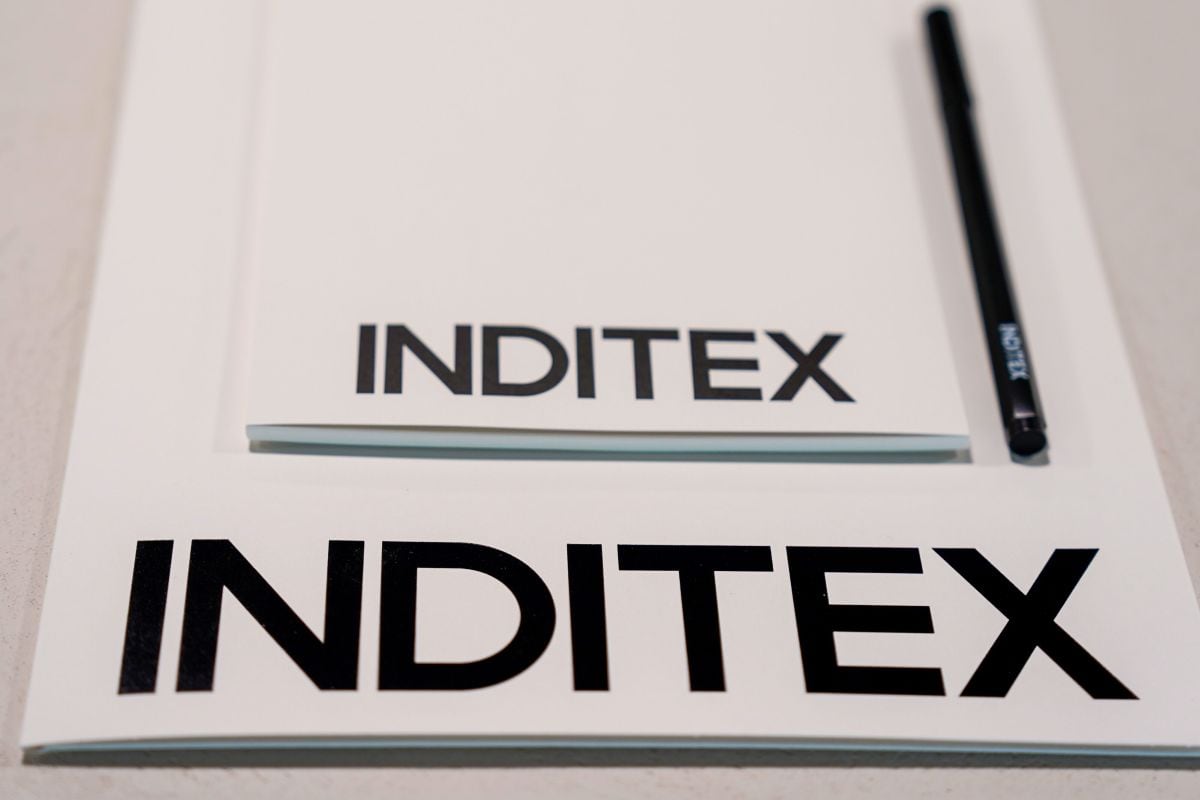 Blocs de notas con la marca en la sede de Inditex SA antes de una conferencia de prensa sobre las ganancias del año completo en Arteixo, España, el miércoles 15 de marzo de 2023.