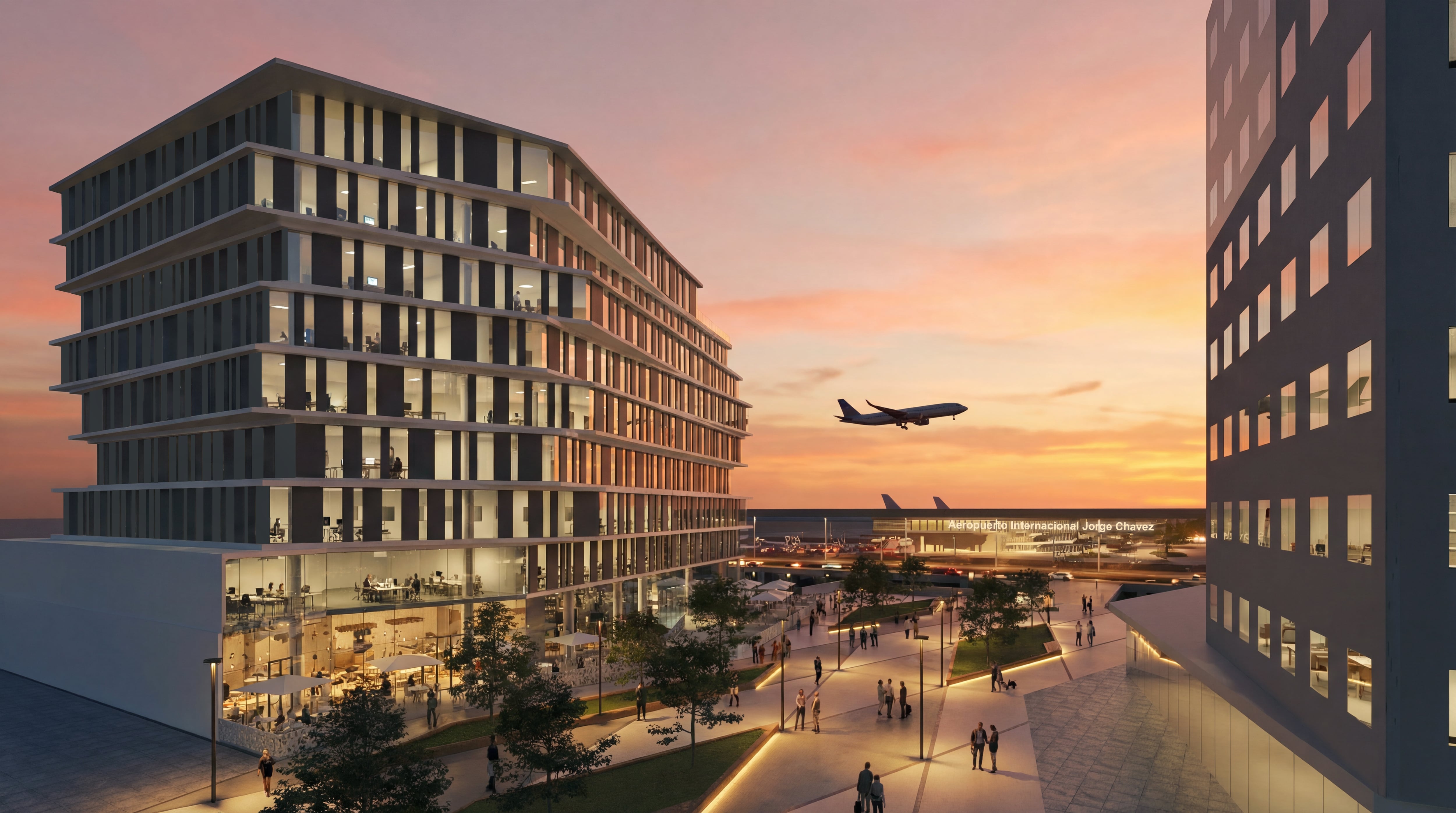 El primer edificio de oficinas de la Nueva Ciudad Aeropuerto demandará una inversión privada de US$ 21 millones e iniciaría operaciones a comienzos del 2028. (Foto: Difusión)