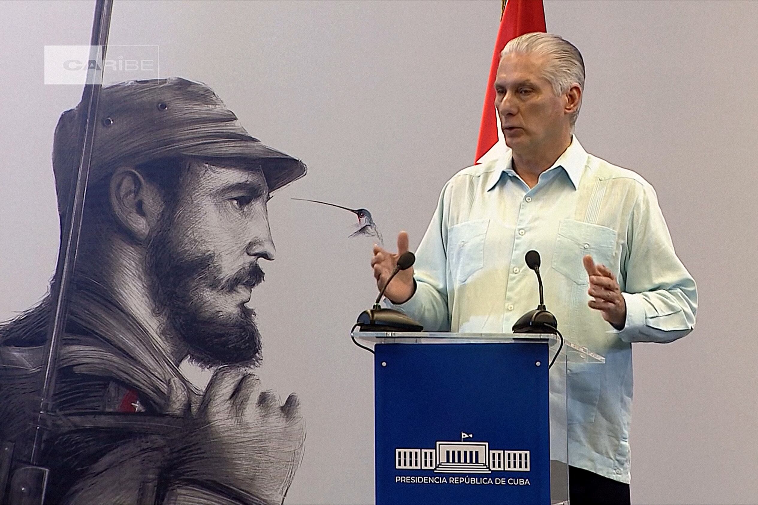El presidente de Cuba, Miguel Díaz-Canel. (Foto de CUBA TV / AFP)