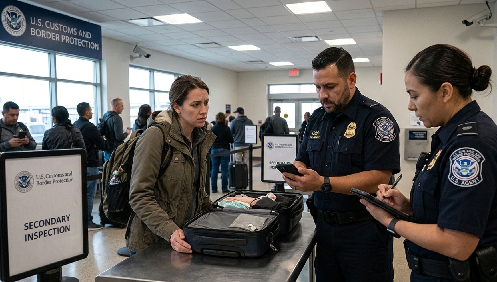Fotos, videos, mensajes, contactos, notas y archivos descargados podrían quedar expuestos a una inspección manual durante el control migratorio, según el criterio avalado por el tribunal (Foto: Imagen creada por Gestión MIX usando Gemini)