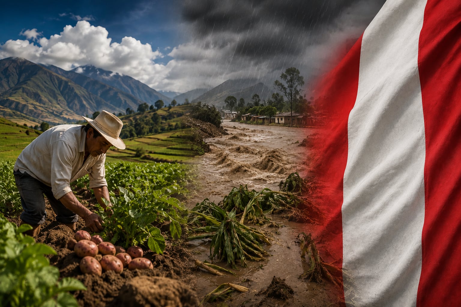 Del exceso de lluvia a la falta de agua: así cambia el impacto del FEN sobre el agro de Perú. (Foto: imagen generada por ChatGPT)