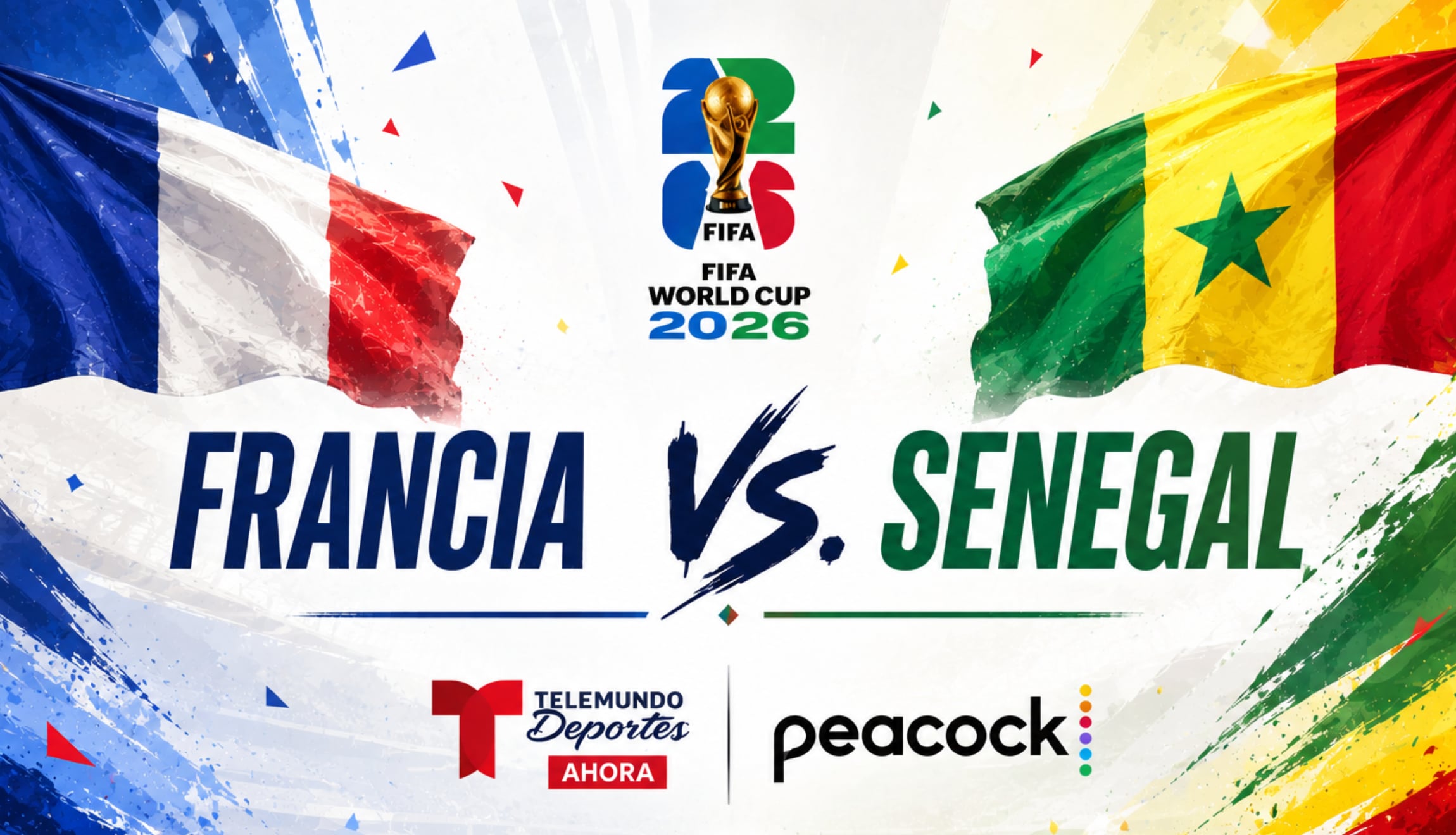 Telemundo Deportes Ahora transmitió el partido Francia vs. Senegal por el Mundial de Fútbol 2026. (Foto: Imagen creada por Gestión Mix utilizando la IA de Chat GPT)