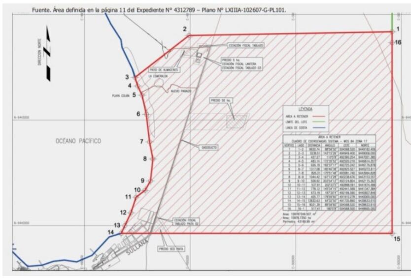 Zona declarada para el desarrollo de complejo petroquimico en Paita, región Piura. Fuente: Agencia Andina