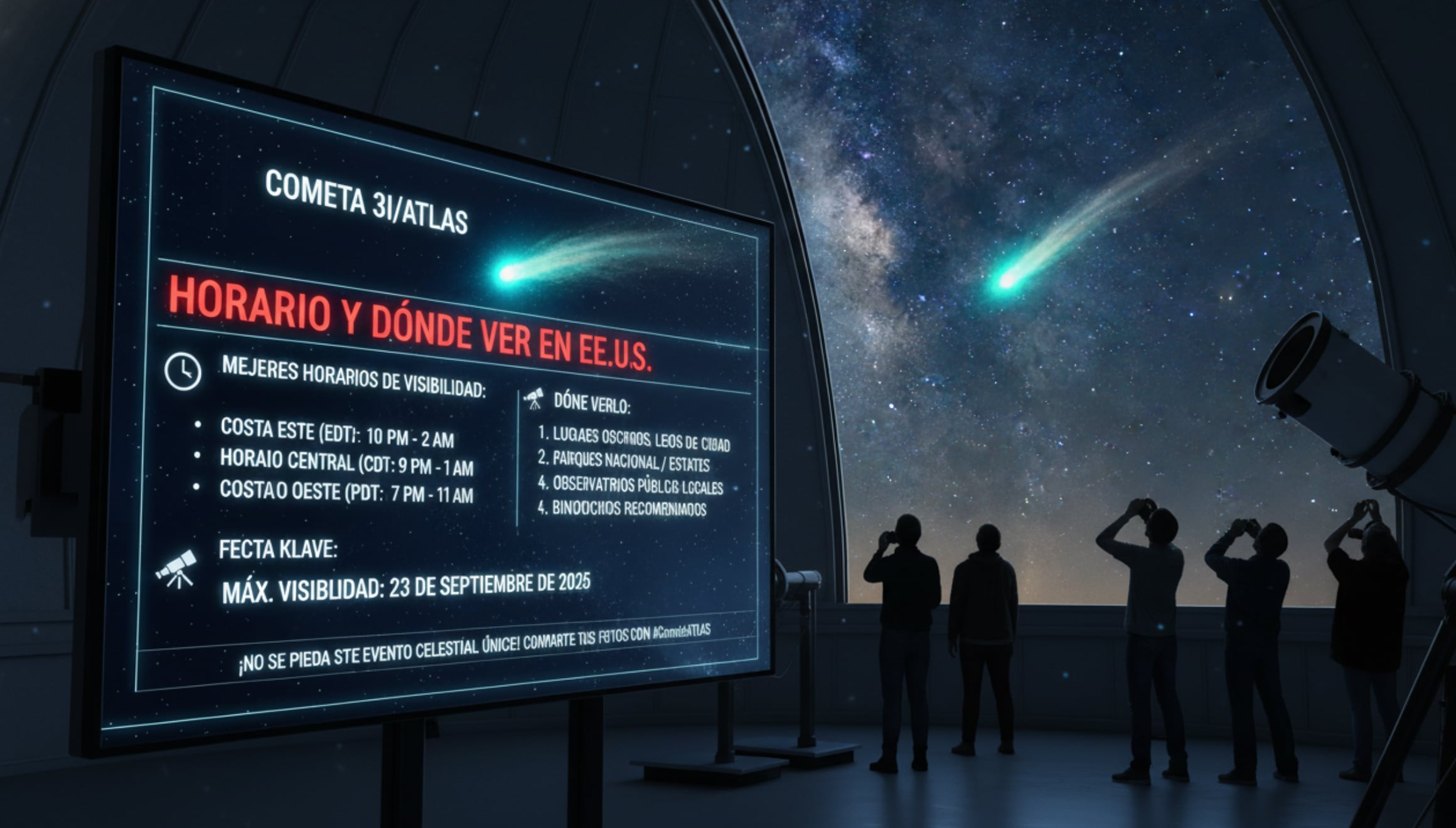 Observa en directo el cometa 3I/ATLAS HOY 19 de diciembre en EE.UU. con la señal de NASA TV. Horario y enlace de transmisión oficial. | Crédito: Imagen creada por El Comercio MAG utilizando la IA de Gemini