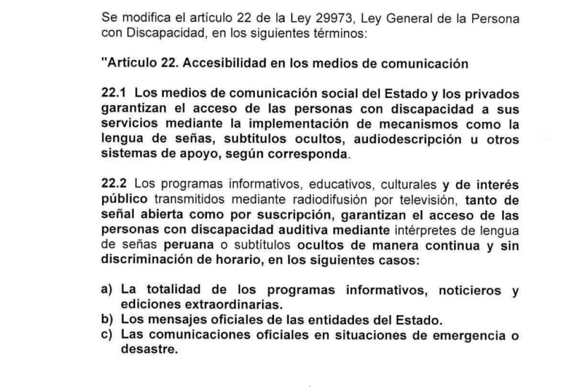 Congreso da luz verde a accesibilidad obligatoria en medios para personas con discapacidad auditiva. Foto: Congreso.