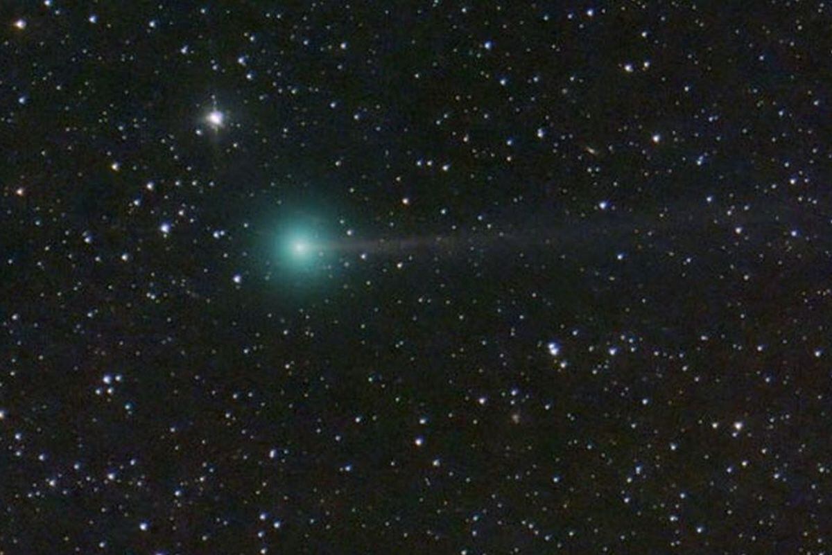 Esta imagen publicada por la NASA el 6 de septiembre de 2023 muestra al cometa Nishimura en un lugar no revelado en el espacio. Este pequeño cuerpo rocoso y helado, cuyo tamaño exacto aún no se conoce, toma su nombre de un astrónomo aficionado japonés, Hideo Nishimura, que lo observó por primera vez el 11 de agosto de 2023 (Foto: Dan Bartlett / NASA / AFP)