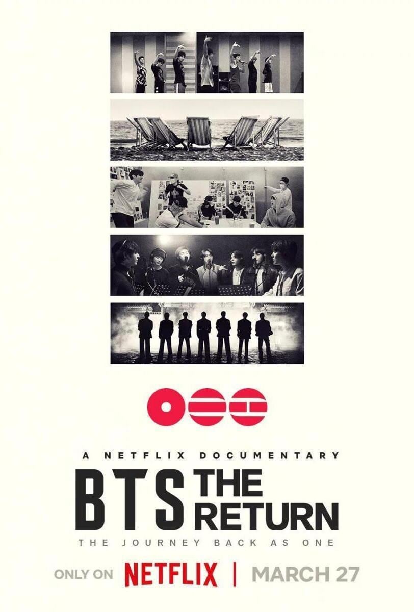 El póster de "BTS: El regreso", documental dirigido por Bao Nguyen que se desarrolla a lo largo de 91 minutos de metraje (Foto: Netflix)
