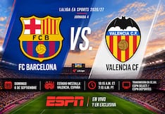 ESPN transmitió el partido FC Barcelona 5-0 Valencia por la Jornada 4 de LaLiga (06/09/2026)