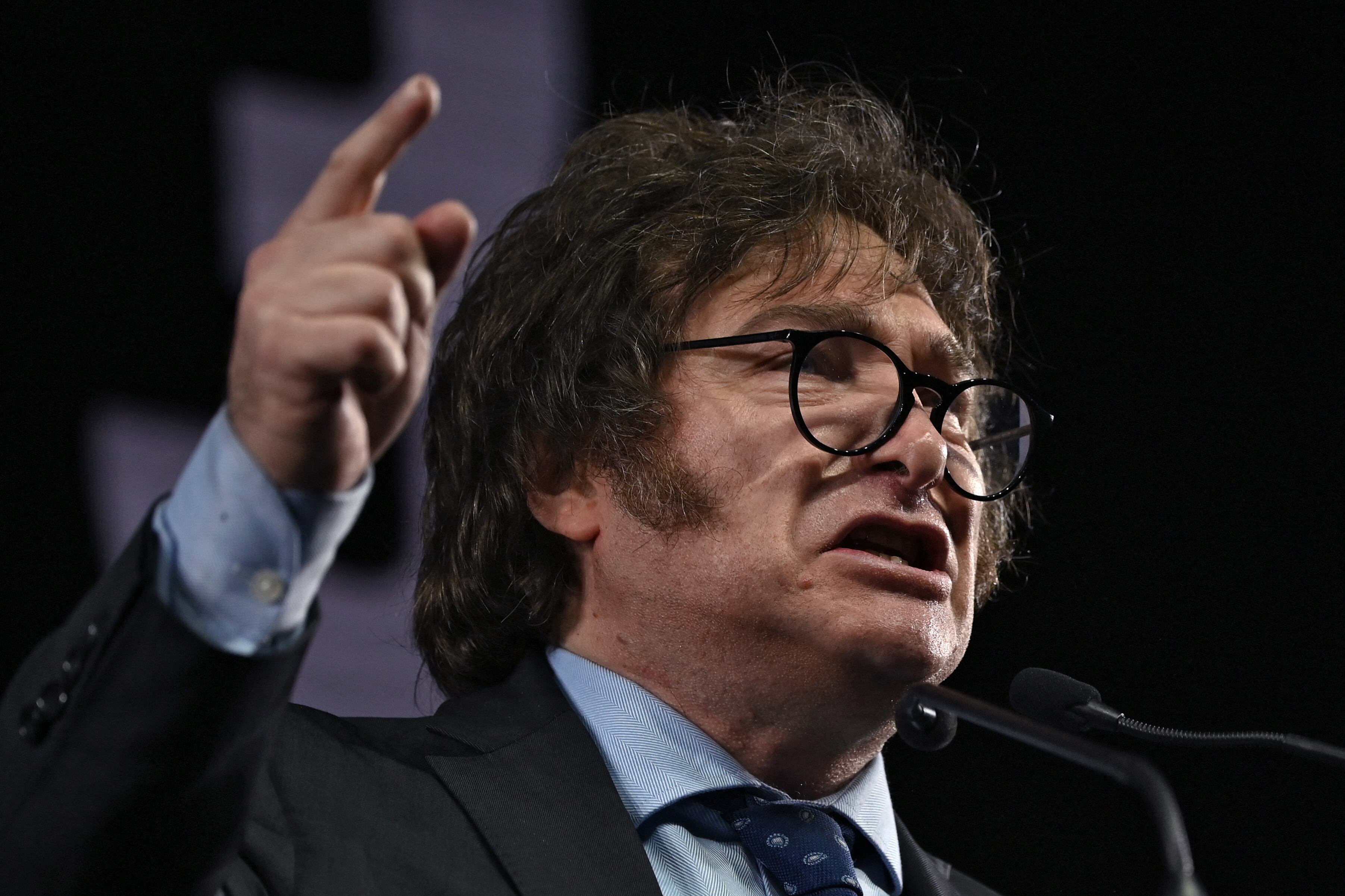 Milei obtuvo el 30% de los votos en una primaria abierta este mes. (Foto por Luis ROBAYO / AFP)