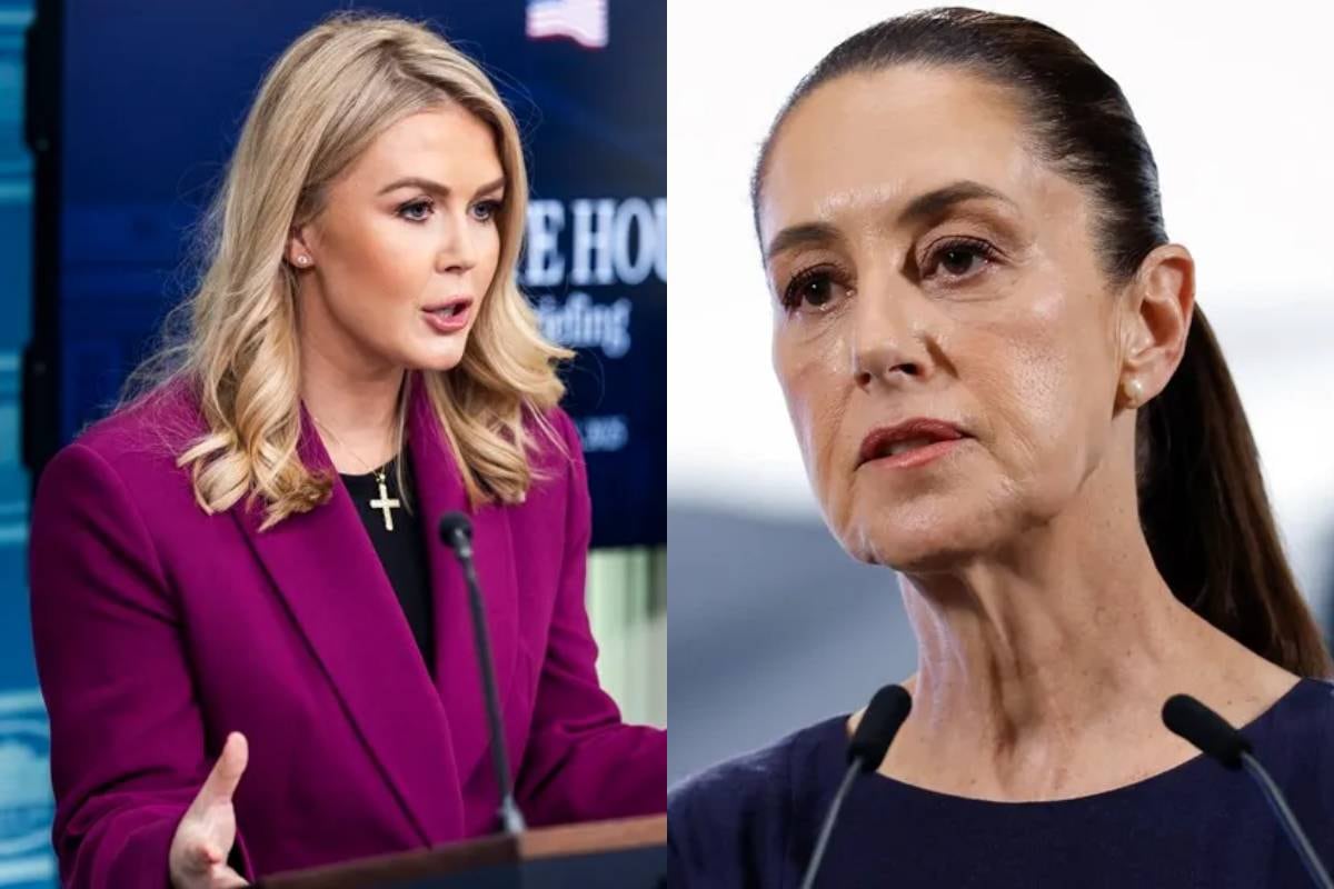La presidenta de México, Claudia Sheinbaum, y la portavoz de la Casa Blanca, Karoline Leavitt, en una imagen de archivo. Foto: EFE/ Sáshenka Gutiérrez/ Jim Lo Scalzo