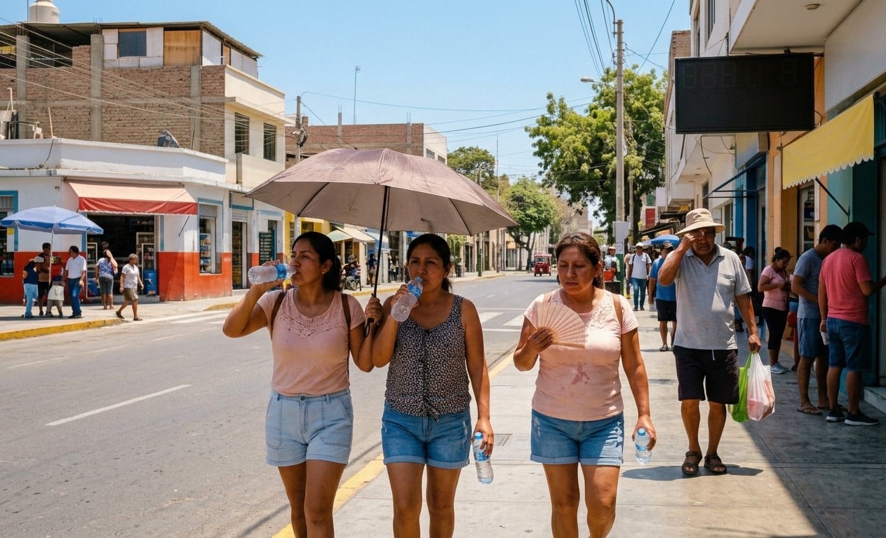Las altas temperaturas se extenderán por la costa y sierra del país entre el sábado 29 y el lunes 31 de agosto, junto con niveles elevados de radiación UV. Foto: Generada con IA Gemini.