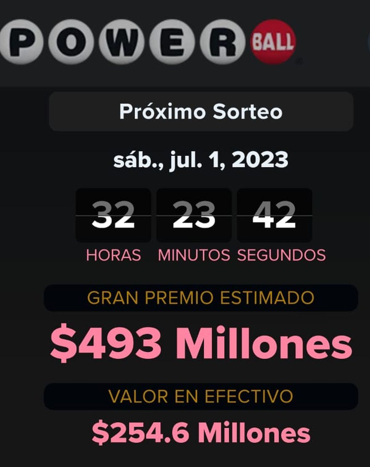 El premio en efectivo del Powerball es de US$254.6 millones (Foto: Powerball)