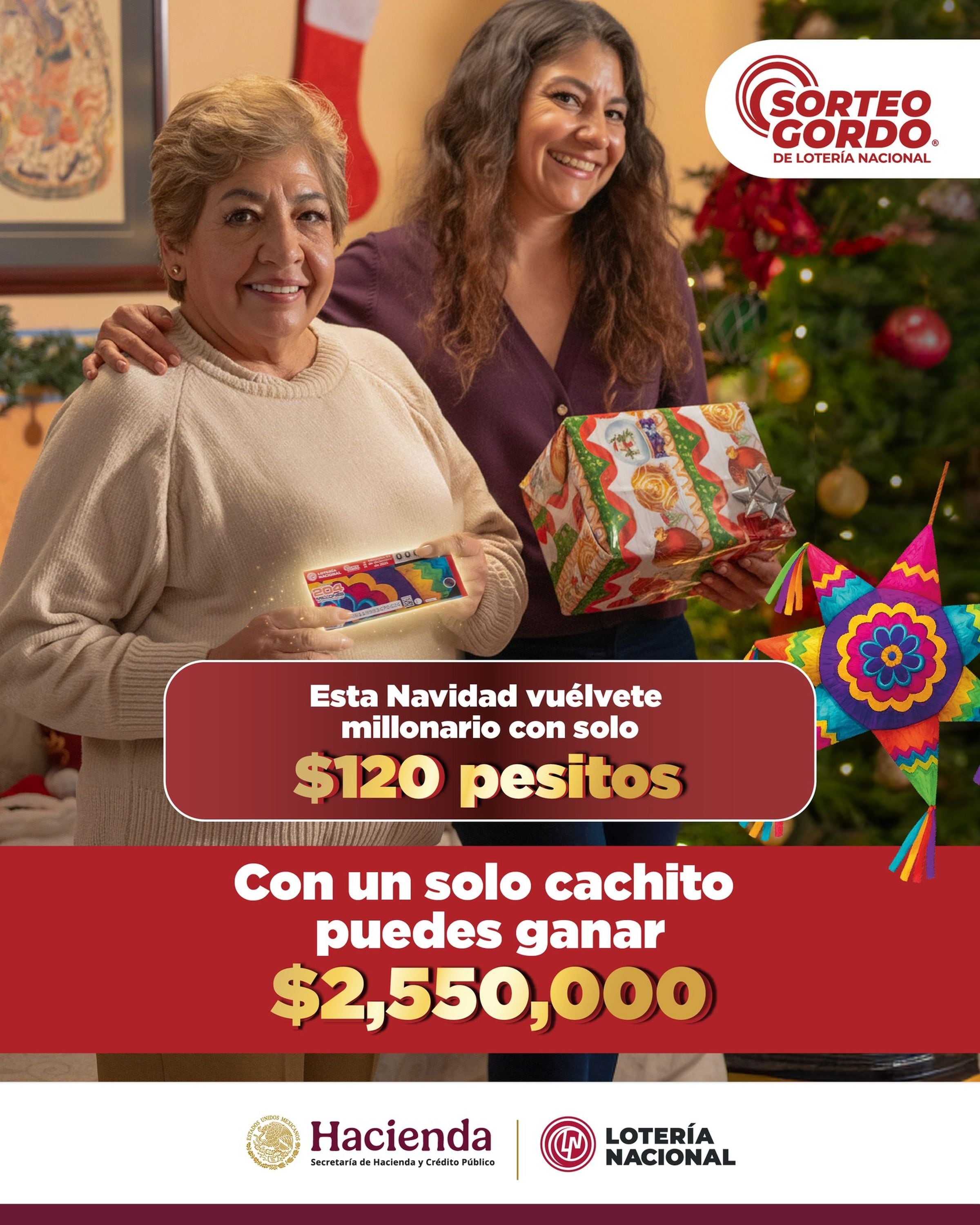 La Lotería Nacional celebra la Navidad con su tradicional sorteo ‘El Gordo de Lotería Nacional’, una de las emisiones más esperadas del año por el público mexicano. (Foto: Lotería Nacional / Facebook)