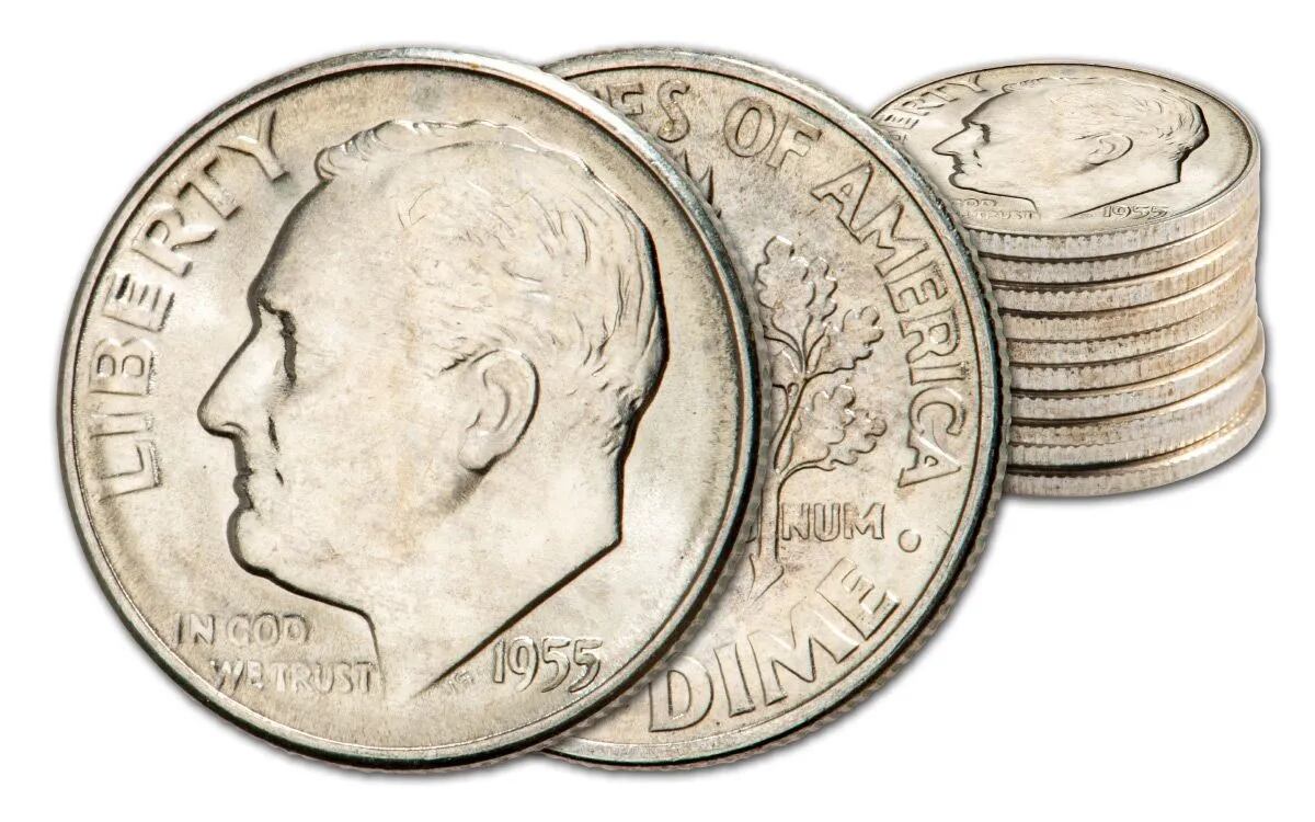 Los 10 centavos de 1955 que cumplan ciertas características pueden valen mucho dinero si los pones en una subasta (Foto: Casa de la Moneda de los Estados Unidos)