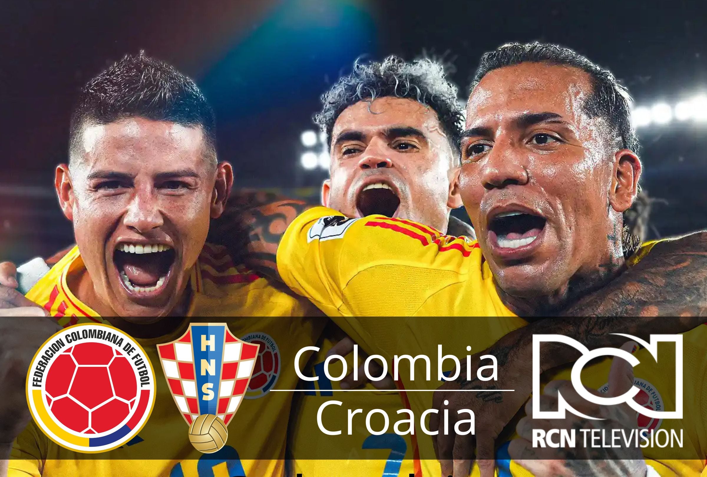 Conoce cómo y dónde ver RCN para ver el amistoso entre Colombia vs. Croacia EN VIVO EN DIRECTO ONLINE este jueves 26 de marzo de 2026 desde el Camping World Stadium de Orlando, Florida, Estados Unidos. (Foto: Composición Depor)