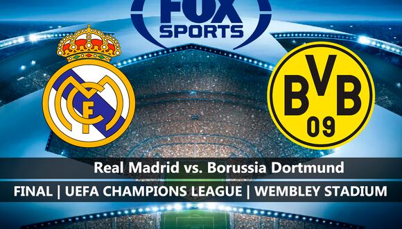 Señal oficial vía FOX Sports Argentina para ver el partido entre Real Madrid y Borussia Dortmund por la gran final de la UEFA Champions League.| Foto: Composición Mix