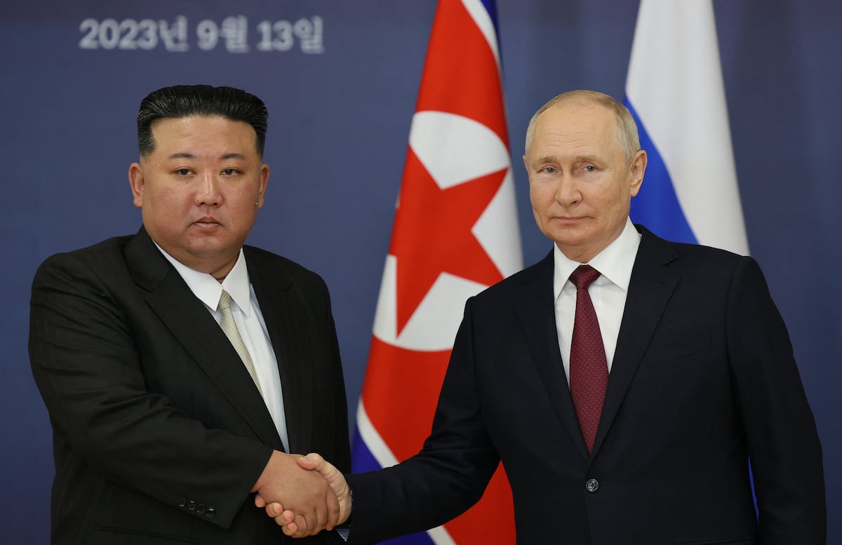 El presidente de Rusia, Vladimir Putin, y el líder de Corea del Norte, Kim Jong-un. (Foto: AFP)