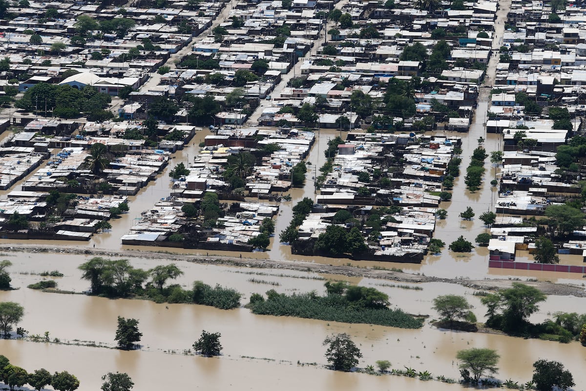 Inundación en Catacaos producto del Fenómeno El Niño Costero. (Foto: GESAC)