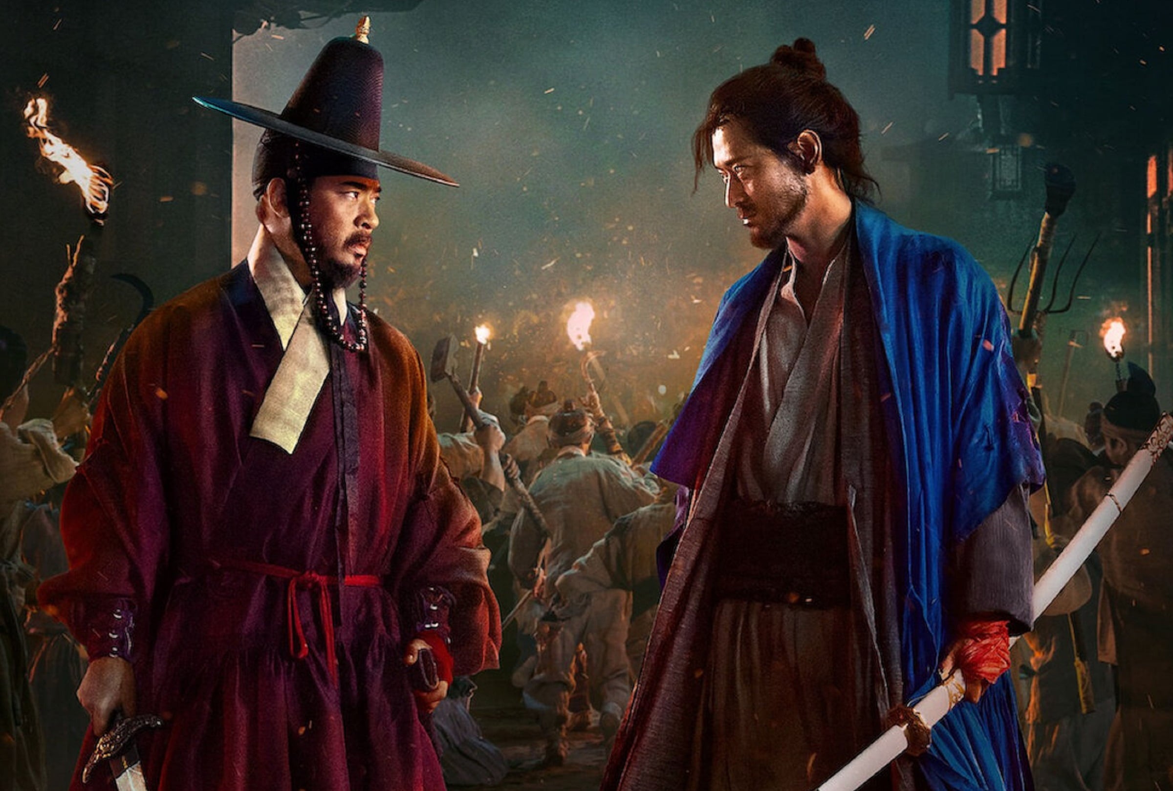 Park Jeong-min interpreta a Jong-ryeo, mientras que Gang Dong-won interpreta a Cheon Yeong en la película surcoreana "Invasión, insurrección" (Foto: Netflix)