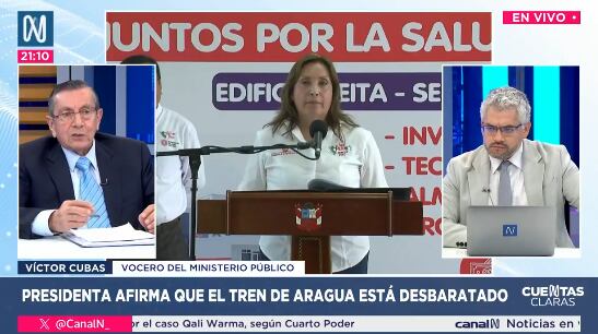 Víctor Cubas, vocero de la Fiscalía, en el programa Cuentas Claras. Foto: Captura Canal N.