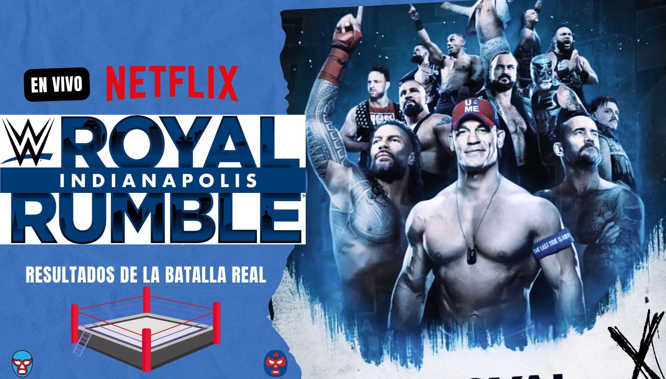 Los 30 mejores luchadores y luchadoras de Raw y SmackDown se enfrentarán en el WWE Royal Rumble 2025 que se realizará este sábado 1 de febrero desde el Lucas Oil Stadium de Indianápolis, Indiana (Foto: WWE.com)