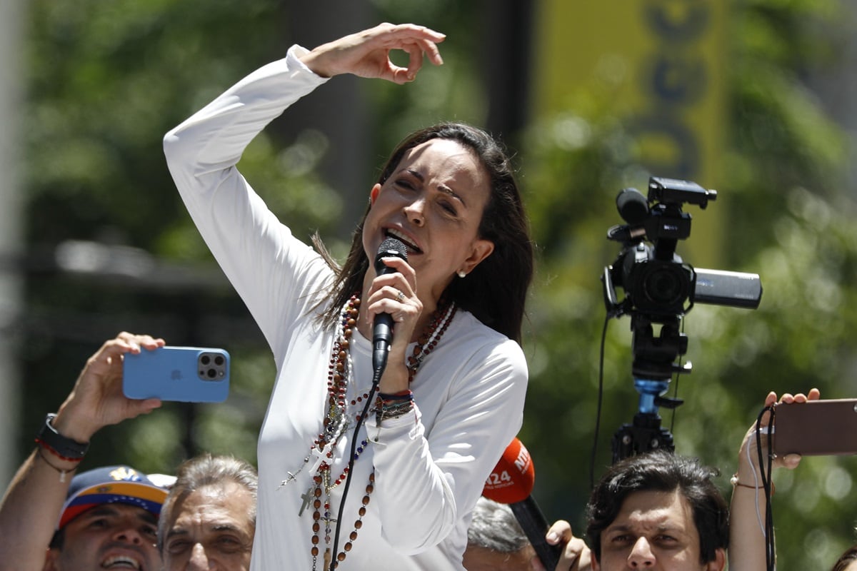 La líder de la oposición venezolana, María Corina Machado. (Foto de Pedro Rances Mattey / AFP)