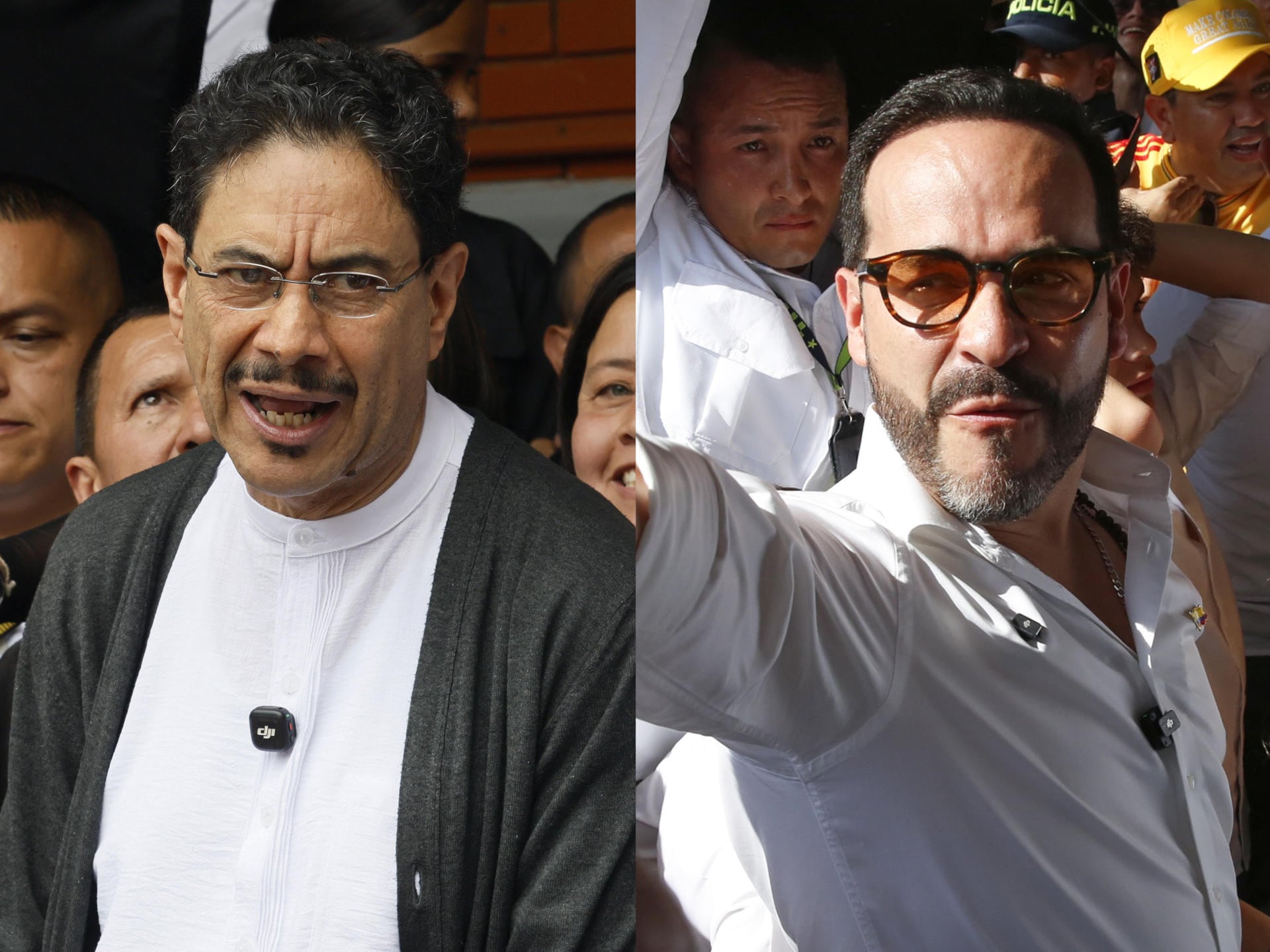 Los candidatos para la segunda vuelta presidencial en Colombia Iván Cepeda (izq) y Abelardo de la Espriella. (EFE/ Carlos Ortega / Ernesto Guzmán Jr.).
