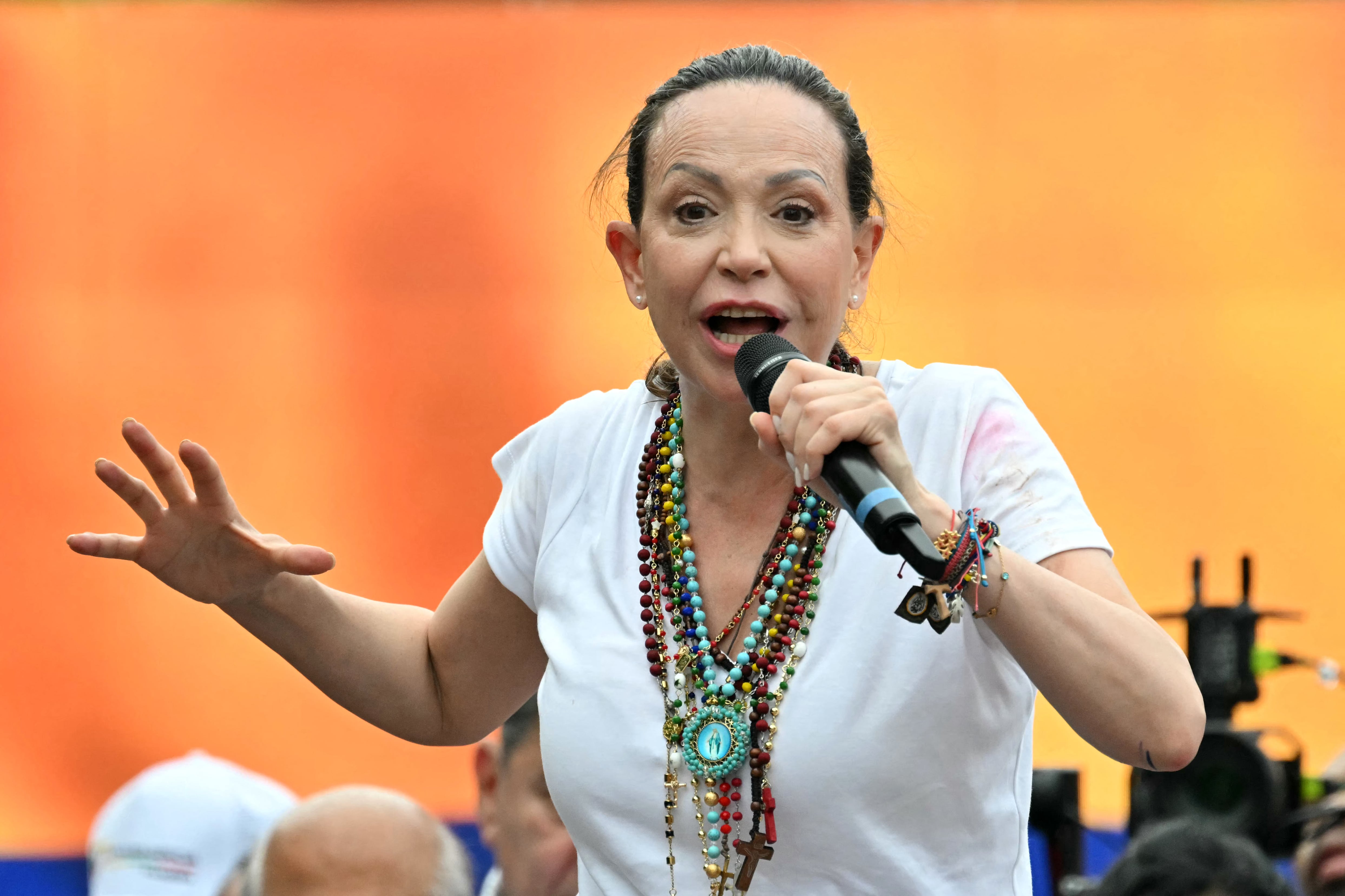 La líder de la oposición de Venezuela, María Corina Machado, en Venezuela. (Foto de MARTIN BERNETTI / AFP).